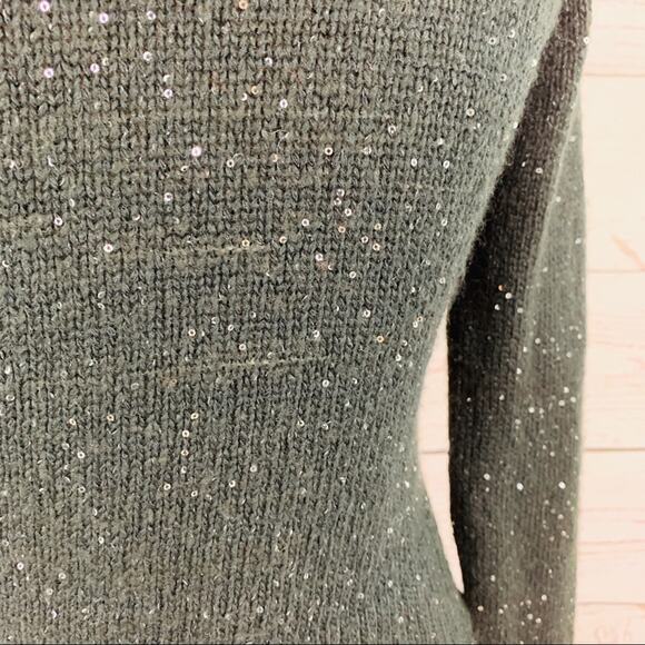 Aeropostale black silver sparkle cardigan sweater - Picture 6 of 8